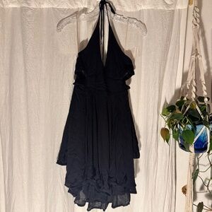 Free People black halter mini dress NWT